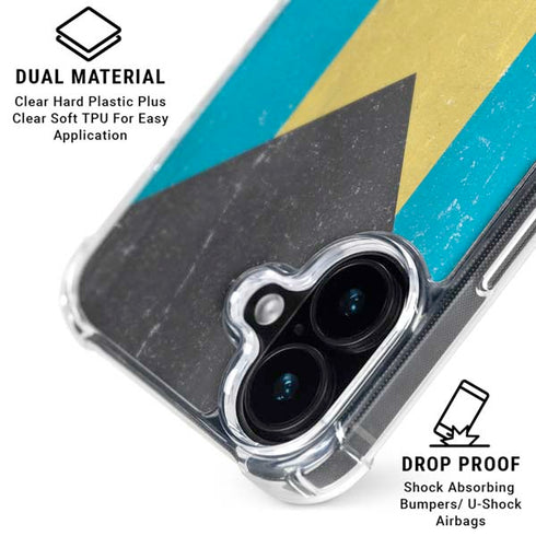 Bahamas Flag Distressed iPhone 16 Plus MagSafe Case
